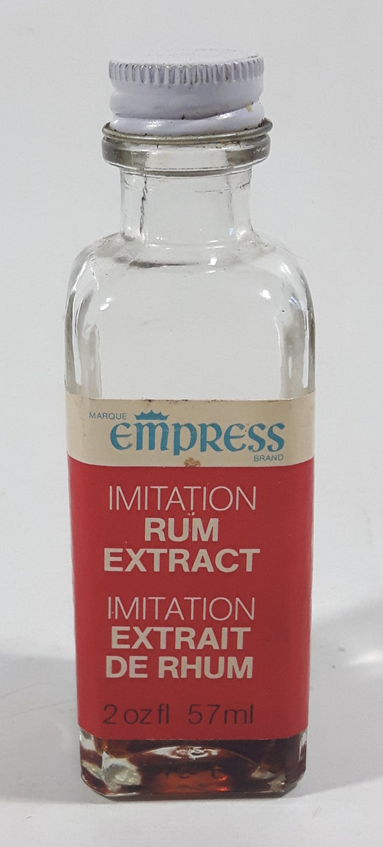 Vintage Empress Imitation Rum Extract 57 mL 4" Tall Glass Spice Jar
