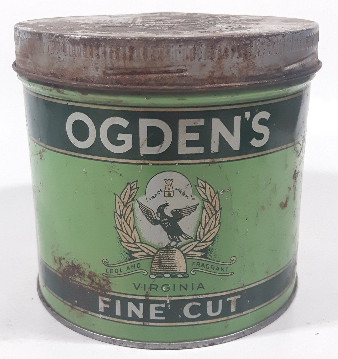 ogden's tobacco tin Bargain John's Antiques | Redbreast Flake tin,Colorful graphics Original Vintage VIRGINIA FINE CUT