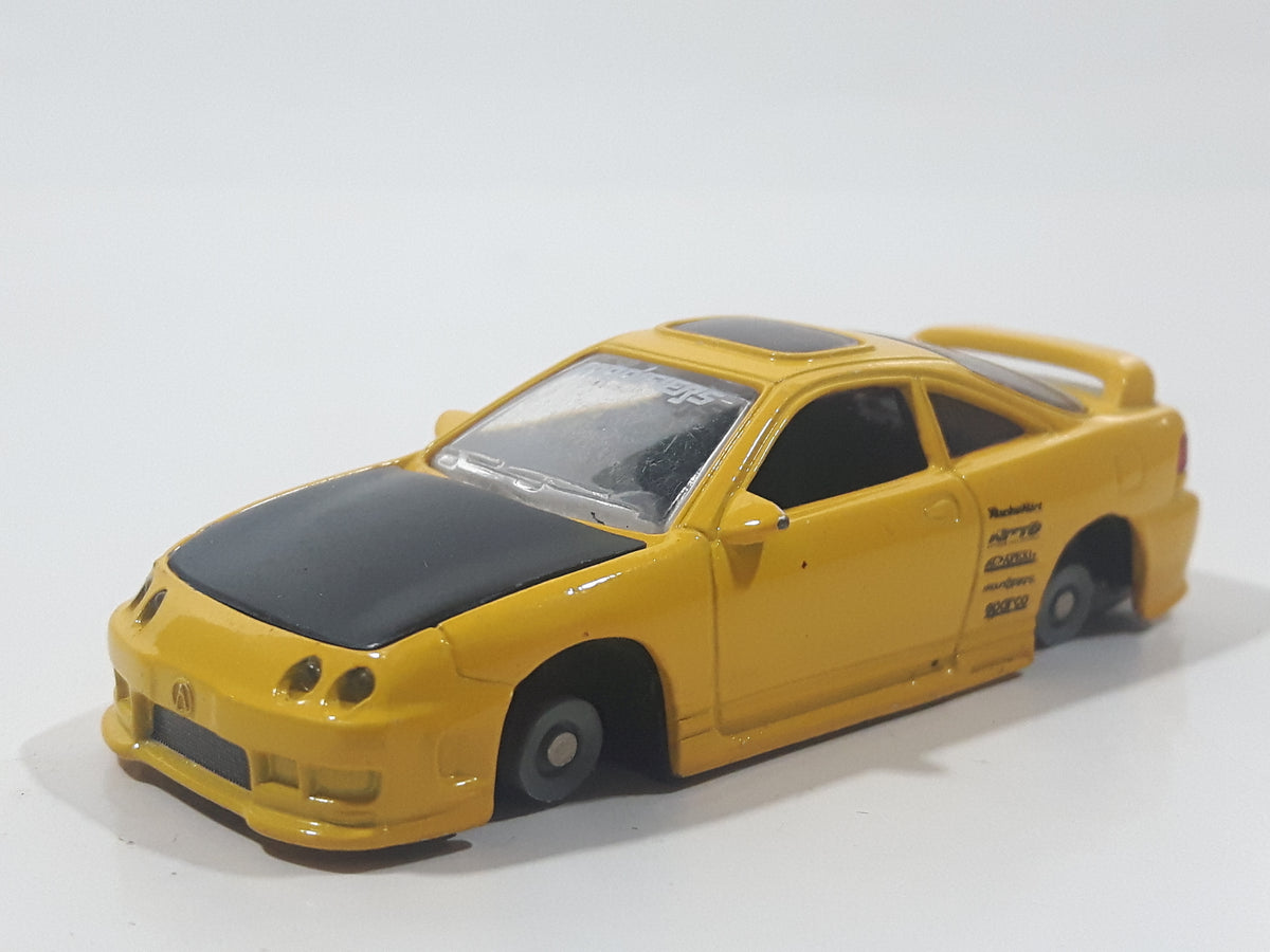 X-Concepts Modifiers Acura Integra Yellow Die Cast Toy Car Vehicle No  Accessories Missing 3 Tires