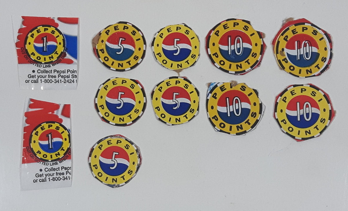 Vintage 1990s Hard To Find Pepsi Points Cardboard and Plastic Label Lo