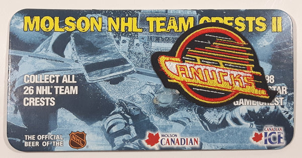 Molson NHL Team Crests II Vancouver Canucks NHL Hockey Team Logo 1 3/4" x 2 3/4" Embroidered Fabric Sports Patch Badge