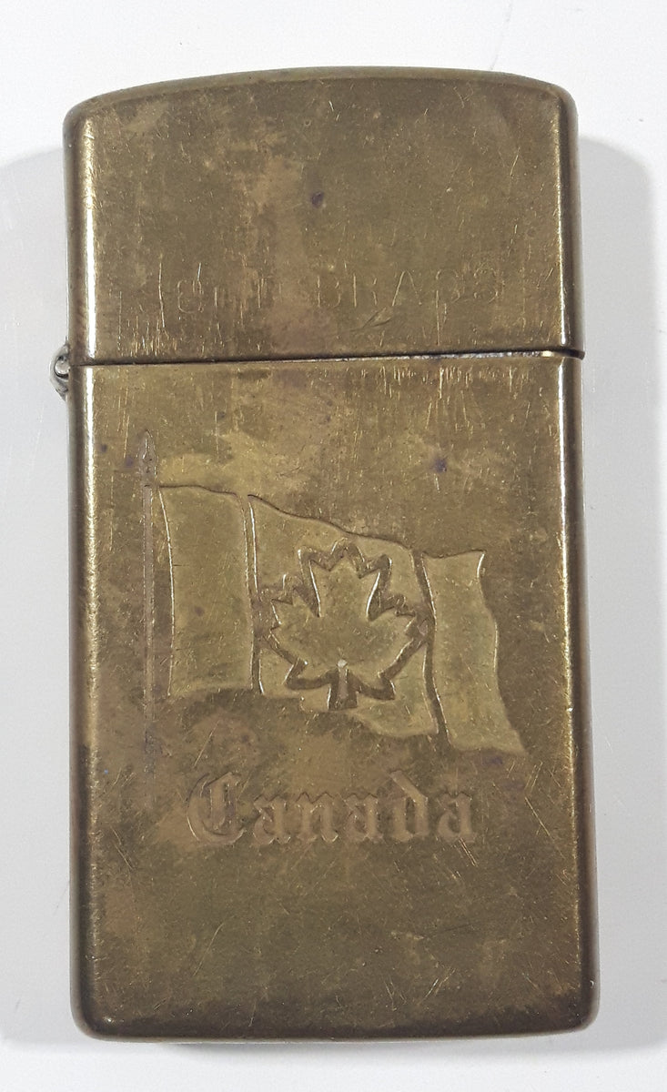Zippo Engraved Canada Flag Solid Brass Lighter – Treasure Valley