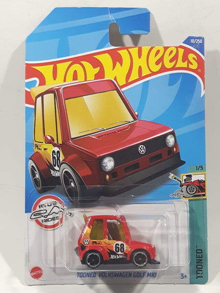 2022 Hot Wheels Tooned Volkswagen Golf MK1 Red Die Cast Toy Car Vehicle New in Package
