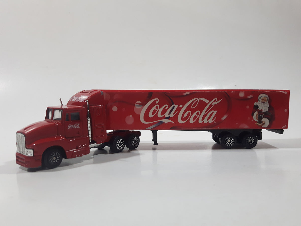 Coca Cola Santa Claus Christmas Themed Semi Truck and Trailer Red