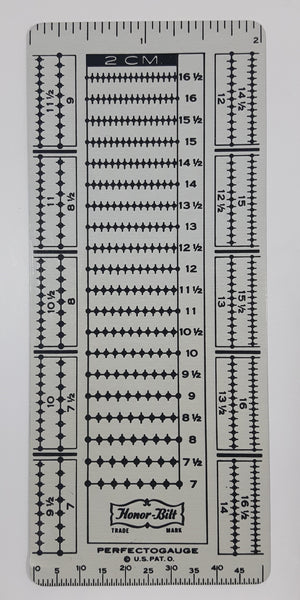Vintage Honor Bilt Perfectogauge Stamp Perforation Metal Measurement Gauge Tool