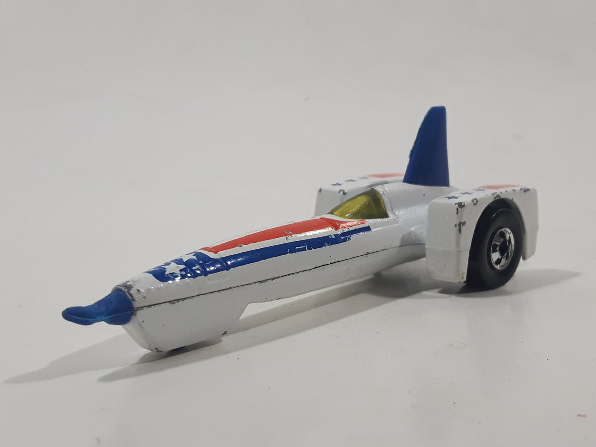 Vintage 1980 Hot Wheels Tricar X8 White Blue Die Cast Toy Jet Car