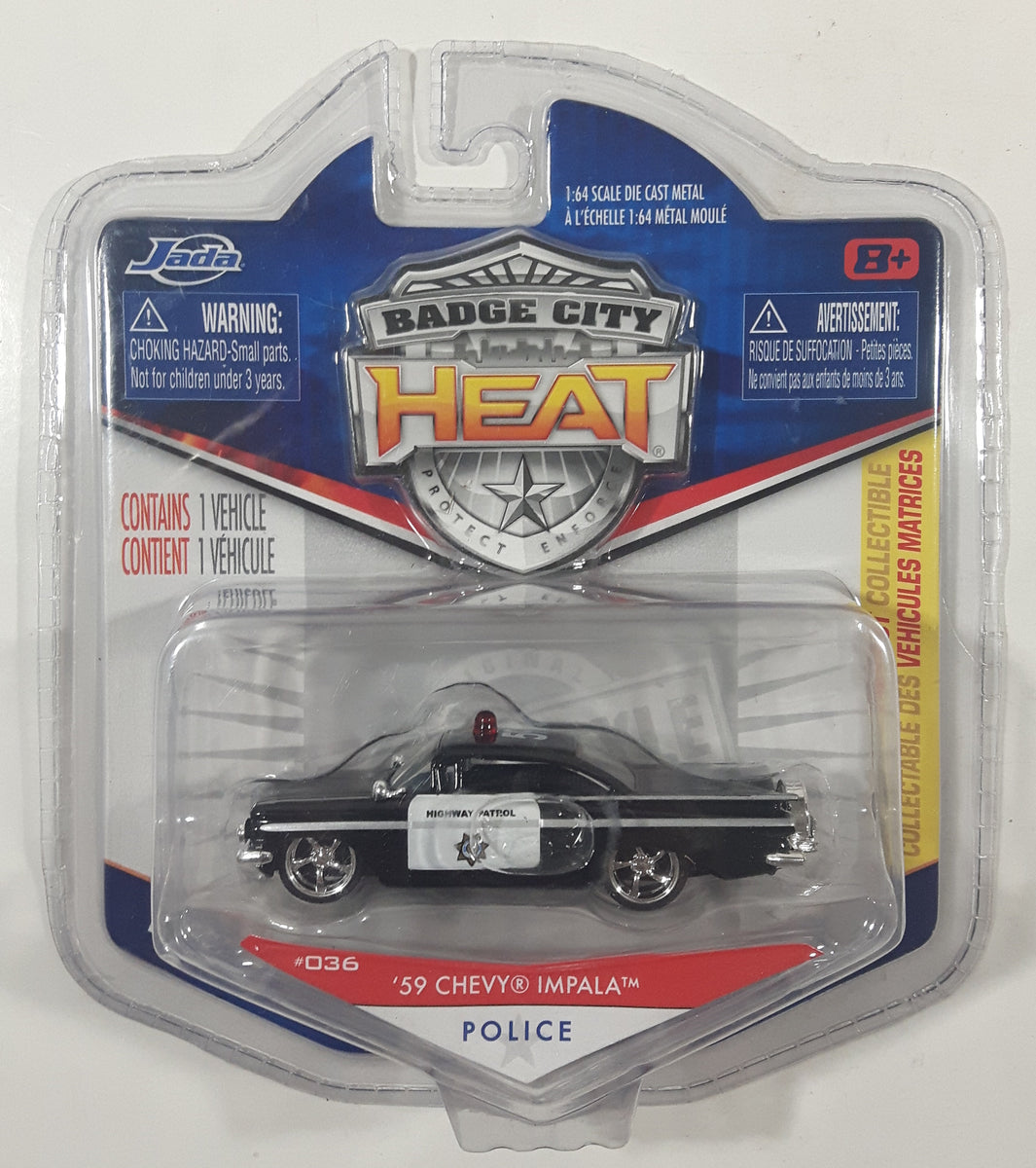 2011 Jada Badge City Heat Wave 3 #036 '59 Chevy Impala Police