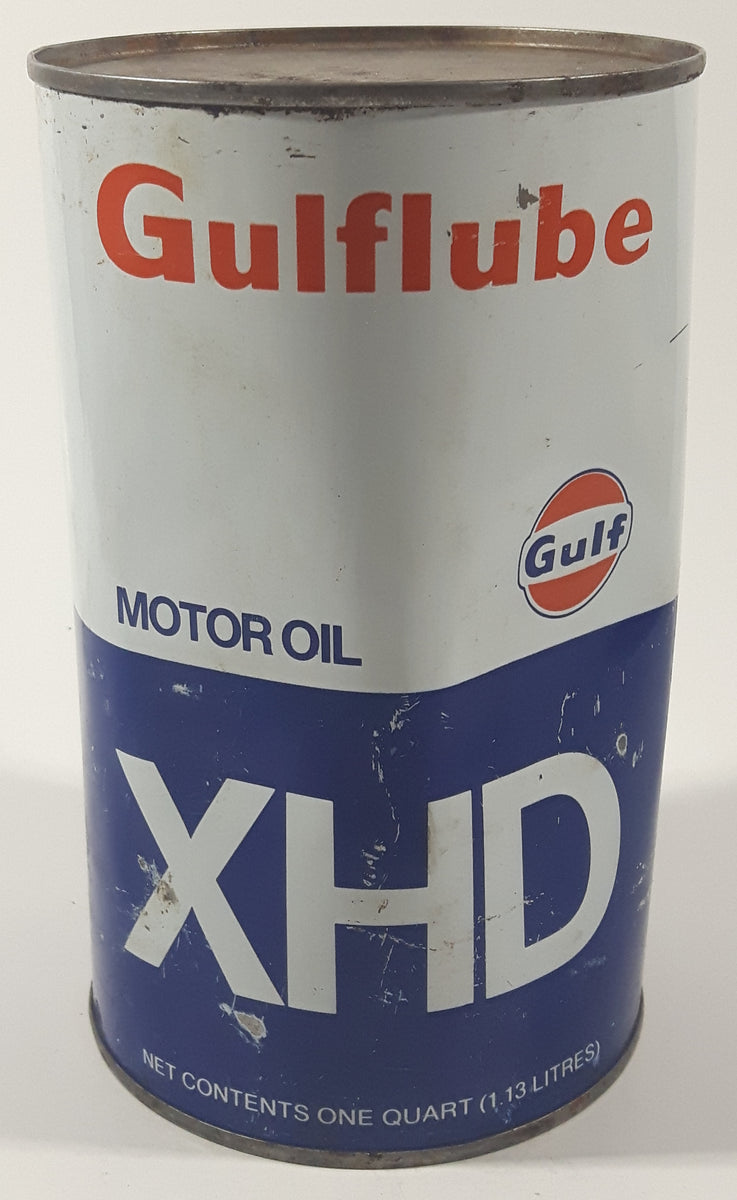 Vintage Gulf Gulflube XHD SAE 20W-20 1.13 Litre Motor Oil Metal