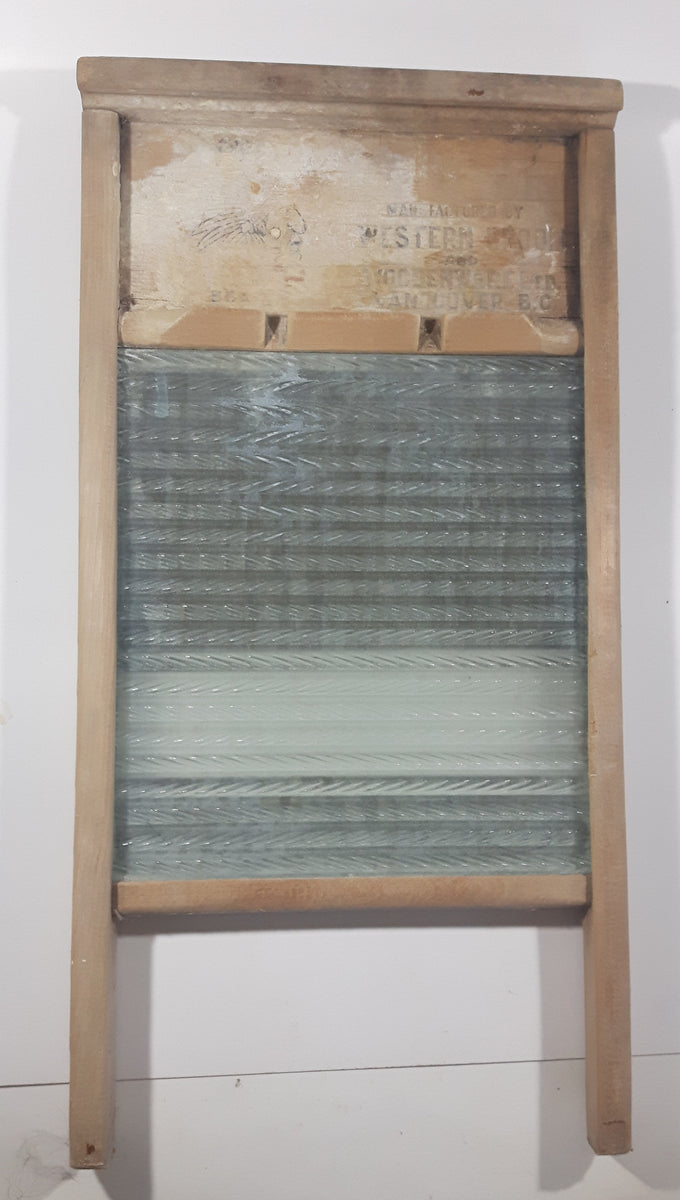 Antique Chief Brand Wood Framed Glass Washboard 12 1/4