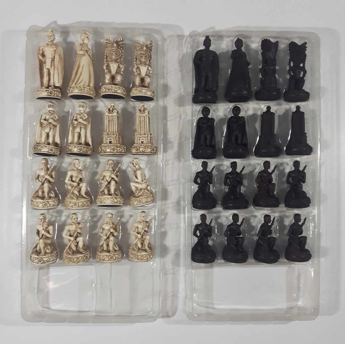 Hawaiian Crown Brass Metal Luxury Chess Pieces & Board Set