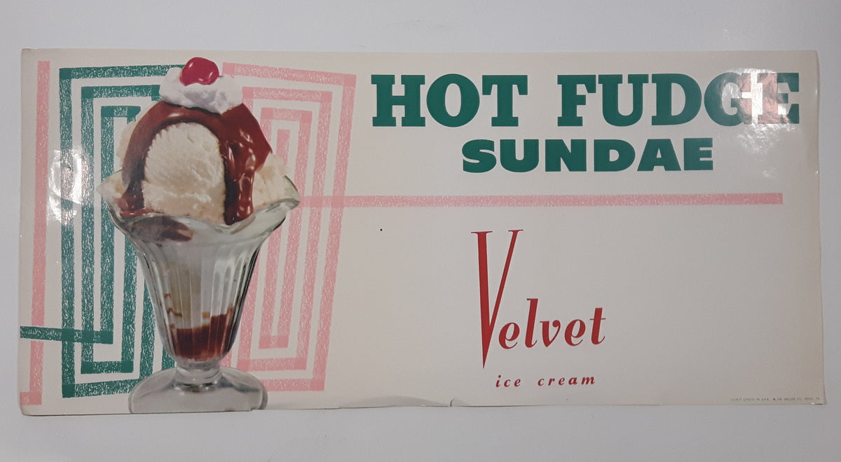 Vintage Velvet Ice Cream Hot Fudge Sundae Store Window