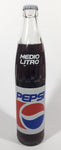 Vintage Pepsi Cola Mexico Medio Litro 500mL 11" Tall Glass Bottle with Looney Tunes Porky Pig Cap Still Full