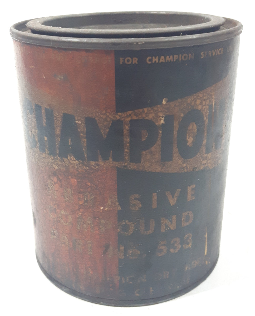 Vintage Champion Abrasive Compound Part No. 533 3 7/8" Metal Can Still