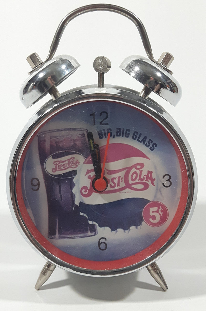 Pepsi Cola Big, Big Glass 5 Cents Metal Alarm Clock – Treasure