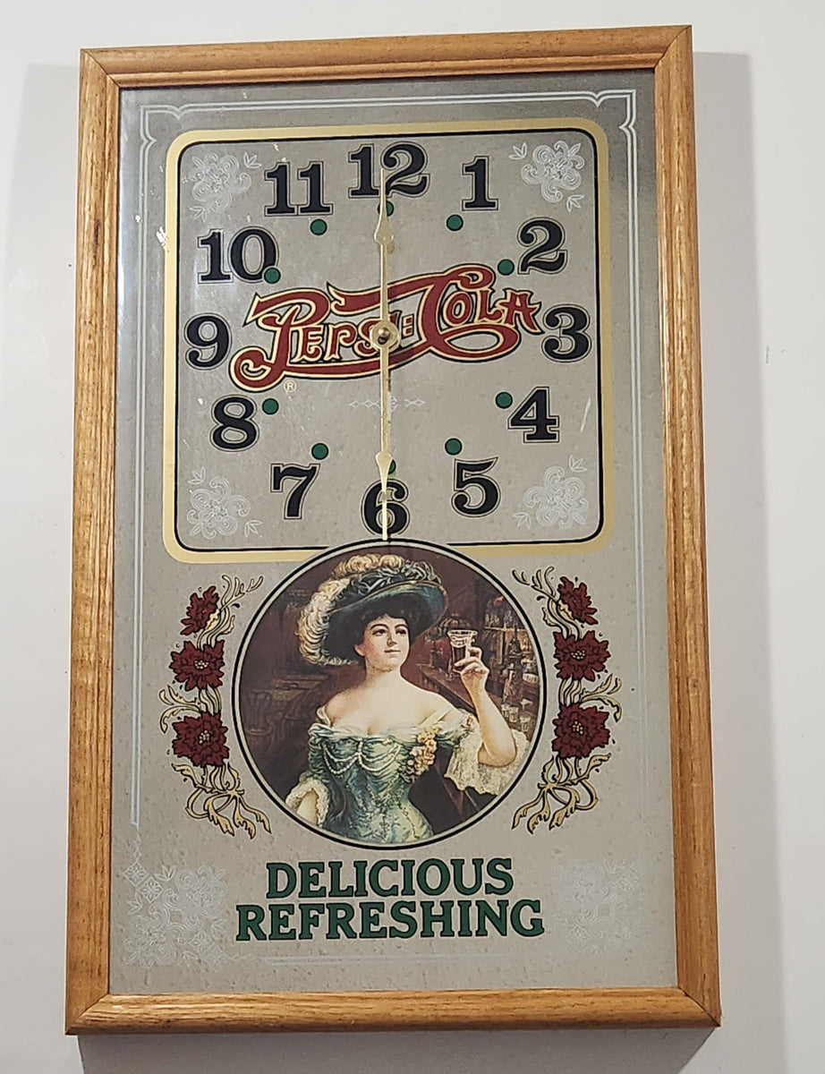 Vintage Pepsi-Cola Delicious Refreshing Soda Pop Lady Wood Framed