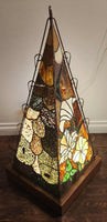 Large 39" Custom Handmade Seagulls Nautical Ocean Seascape Leaded Slag Glass Pyramidal Lamp
