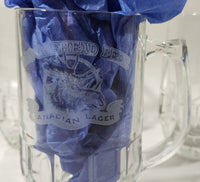 Set of 4 Vintage Moosehead Beer Canadian Lager "Royal Canadian Legion 34" 4 5/8" Tall Glass Beer Mug Cups