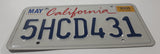 2005 California Metal Vehicle License Plate Tag 5HCD431
