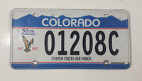 Colorado 1947 to 1997 50th Anniversary United States Air Force Metal Vehicle License Plate Tag 01208C