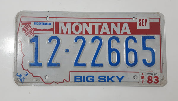 1983 Montana 1976 Bicentennial Big Sky Metal Vehicle License Plate Tag 12 22665