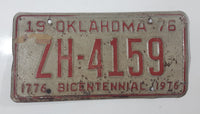 1976 Oklahoma 1776 1976 Bicentennial Metal Vehicle License Plate Tag ZH 4159
