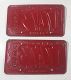 Set of 1963 Pennsylvania MB White Letters On Red Metal Motor Boat License Plate Tag 17473