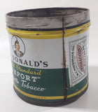 Antique 1940s Macdonald's Gold Standard Export Finest Virginia Cigarette Tobacco Tin Metal Can No Lid