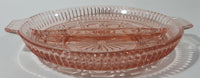Vintage Pink Depression Glass Two Compartment Candy Dish