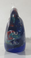 Vintage Murano Style Clear and Blue Coral Tropical Fish Angelfish 3 1/4" Tall Art Glass Ornament