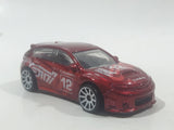 2012 Hot Wheels Subaru WRX STI Red Die Cast Toy Car Vehicle