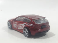 2012 Hot Wheels Subaru WRX STI Red Die Cast Toy Car Vehicle