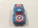 2017 Hot Wheels Marvel Character Cars Captain America Metalflake Blue Die Cast Toy Car Vehicle
