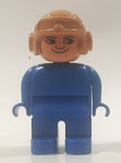 Lego Duplo Blue with Gold Pilot Aviator Cap 2 1/2" Tall Toy Figure 4555