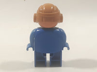 Lego Duplo Blue with Gold Pilot Aviator Cap 2 1/2" Tall Toy Figure 4555