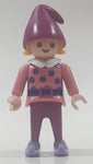 2005 Geobra Playmobil Santa's Workshop Advent Calendar Elf Girl in Pink and Purple 2 3/8" Tall Toy Figure