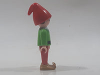 2005 Geobra Playmobil Santa's Workshop Advent Calendar Elf in Green and Red 2 3/8" Tall Toy Figure