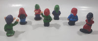 Vintage Snow White and The Seven Dwarfs 2 1/2" Tall Toy Rubber Figure Set of 7