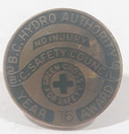 Rare Vintage B.C. Hydro Authority B.C. Safety Council No Injury 15 Year Award Enamel Metal Lapel Pin