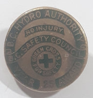Rare Vintage B.C. Hydro Authority B.C. Safety Council No Injury 25 Year Award Enamel Metal Lapel Pin