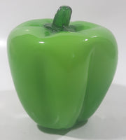 Vintage Art Glass Vegetable Green Bell Pepper 3 3/4" Tall Ornament