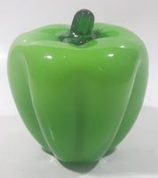 Vintage Art Glass Vegetable Green Bell Pepper 3 3/4" Tall Ornament