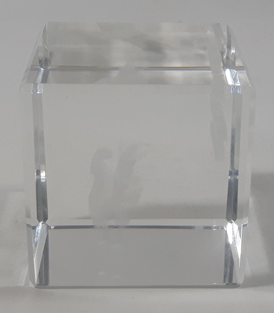 Air Canada Chinese New Year Rooster Clear Glass Cube Shaped Paper Weig