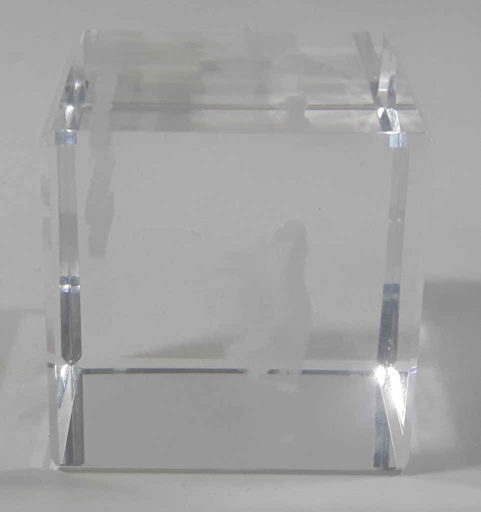 Air Canada Chinese New Year Rooster Clear Glass Cube Shaped Paper Weig