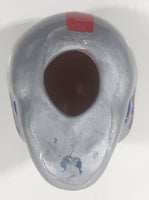 New England Patriots Hand Painted Day Of The Dead Skull Helmet Ceramic Head Ornament