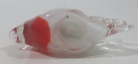 Vintage Murano Style Clear Red White Tropical Fish Angelfish 3 1/2" Tall Art Glass Ornament