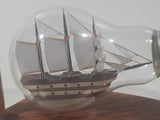 Vintage Detailed Miniature Tall Ship Boat 4 1/8" Long Glass Light Bulb
