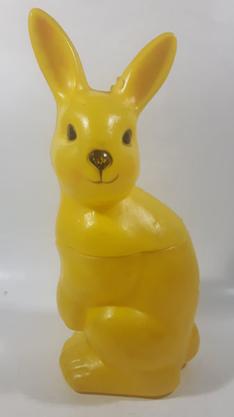 Vintage Mid Century Regal Bunny Rabbit 10" Tall Yellow Plastic Mold Made in Canada