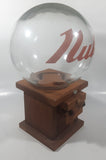 Vintage Glass Globe 14" Tall Wooden Based Peanut Nut Dispenser Bar Pub Lounge Collectible