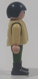 1992 Geobra Playmobil Small Black Hair Child Army Green Pants and Shirt with Beige Vest 2 1/8" Tall Toy Figure