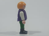 1992 Geobra Playmobil Small Blonde Girl Child Green Pants White Shirt with Purple Vest 2 1/8" Tall Toy Figure